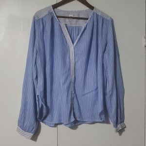 Gap Long Sleeve Shirred Blouse
